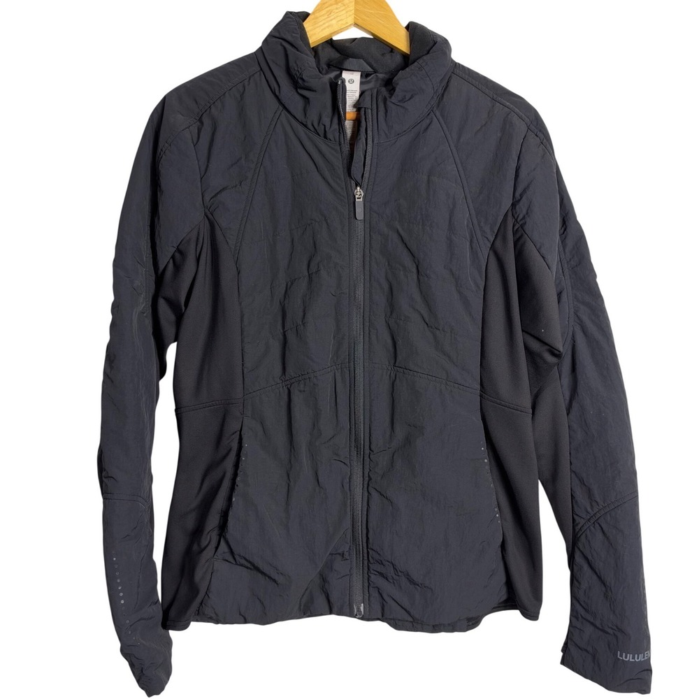 Lululemon Another Mile Jacket Black Full Zip PrimaLoft puffer Running Coat 12
